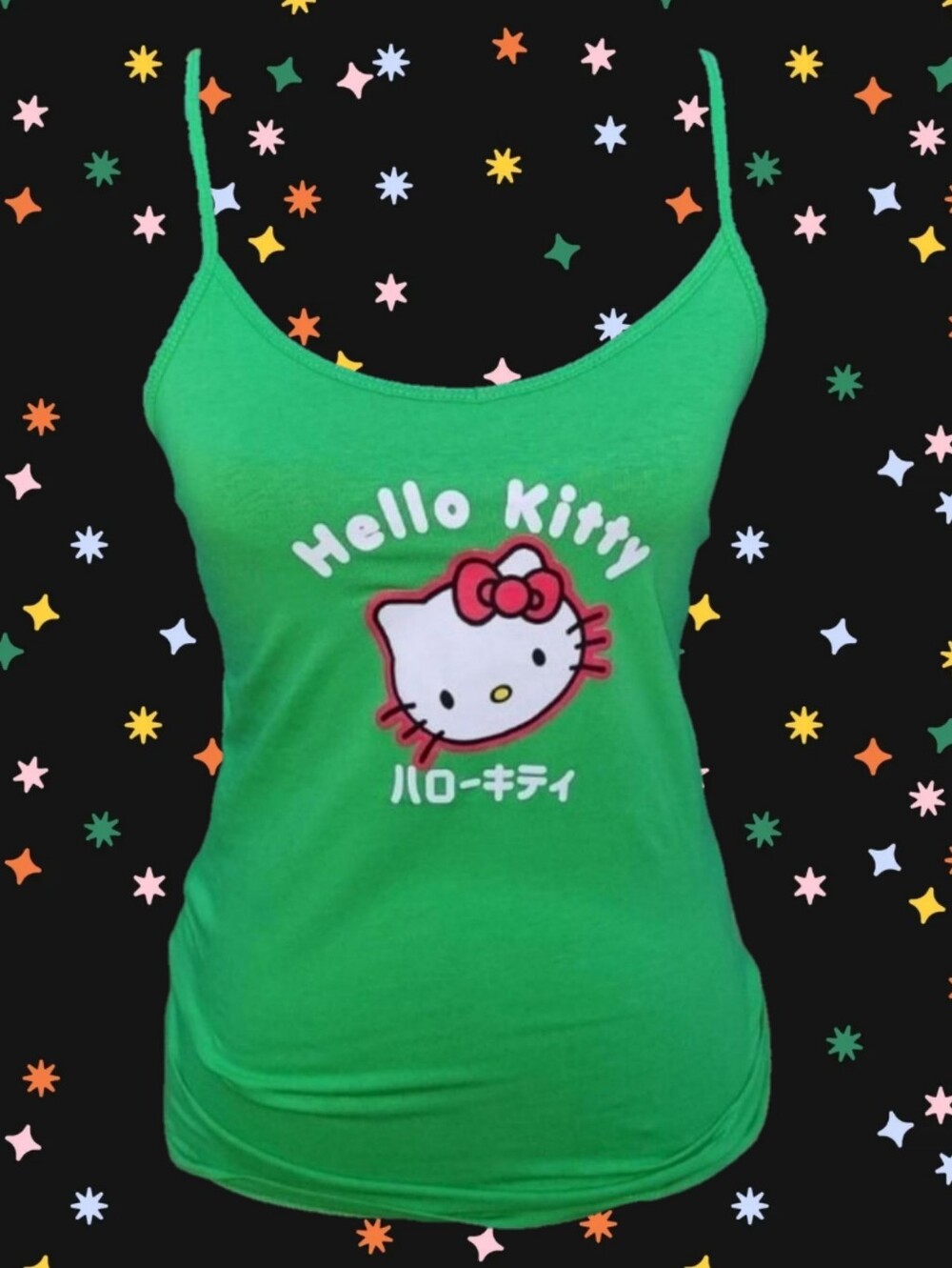NWT Hello Kitty Bright Green Cami Tank Top Anna Brand